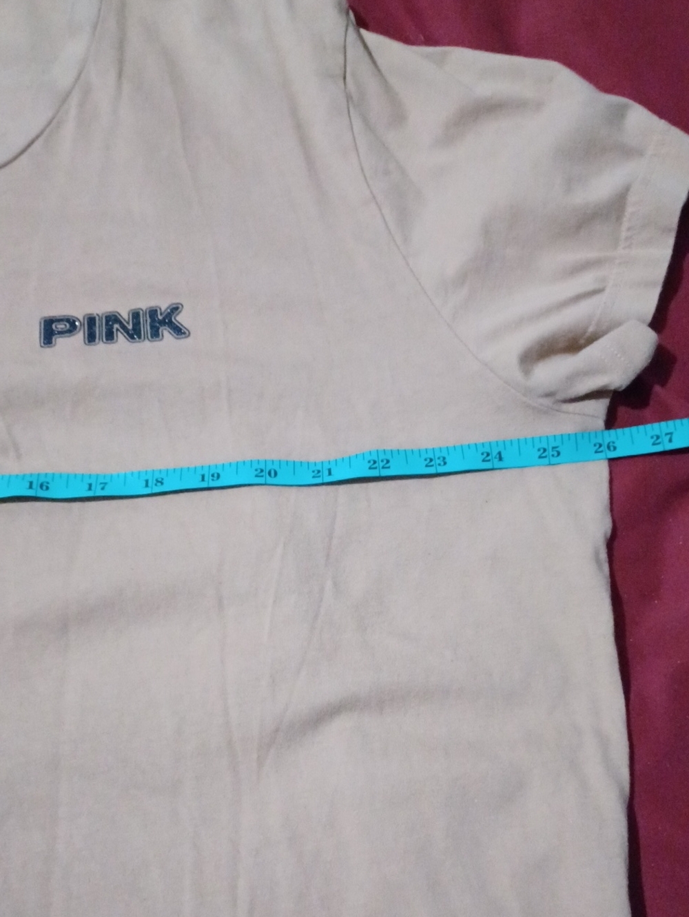 PINK Victoria's Secret Tan Tee with Neon Pink Logo Size 2X - Picture 6 of 12